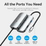 Vention Docking USB Tipo-C TQAHB 1xHDMI 1xUSB 1xVGA 1xUSB Tipo-C PD Gris